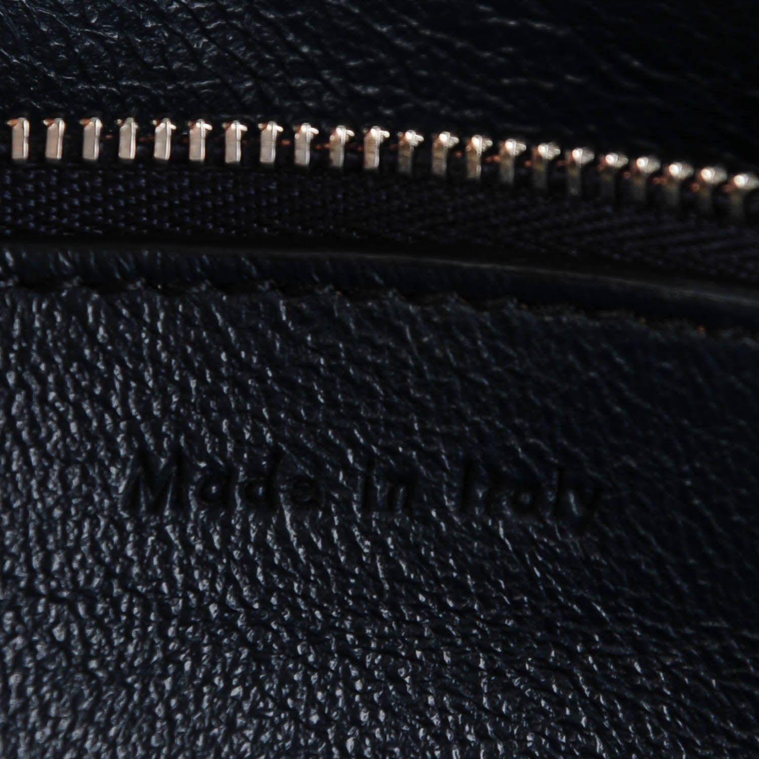 Celine Grained Calfskin Medium Bi-Color Edge Shoulder Bag Indigo Black 7 of 8