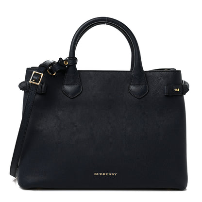 Burberry Derby Calfskin House Check Medium Banner Tote Ink Blue 1 of 10