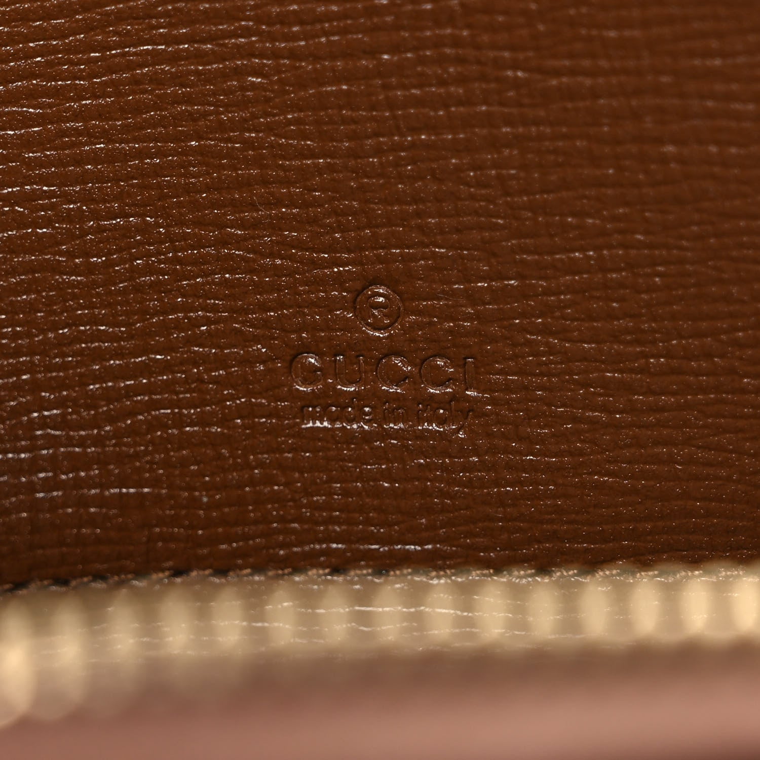 Gucci GG Supreme Monogram Azalea Calfskin Horsebit 1955 Coin Case Beige Ebony Brown Sugar 6 of 6