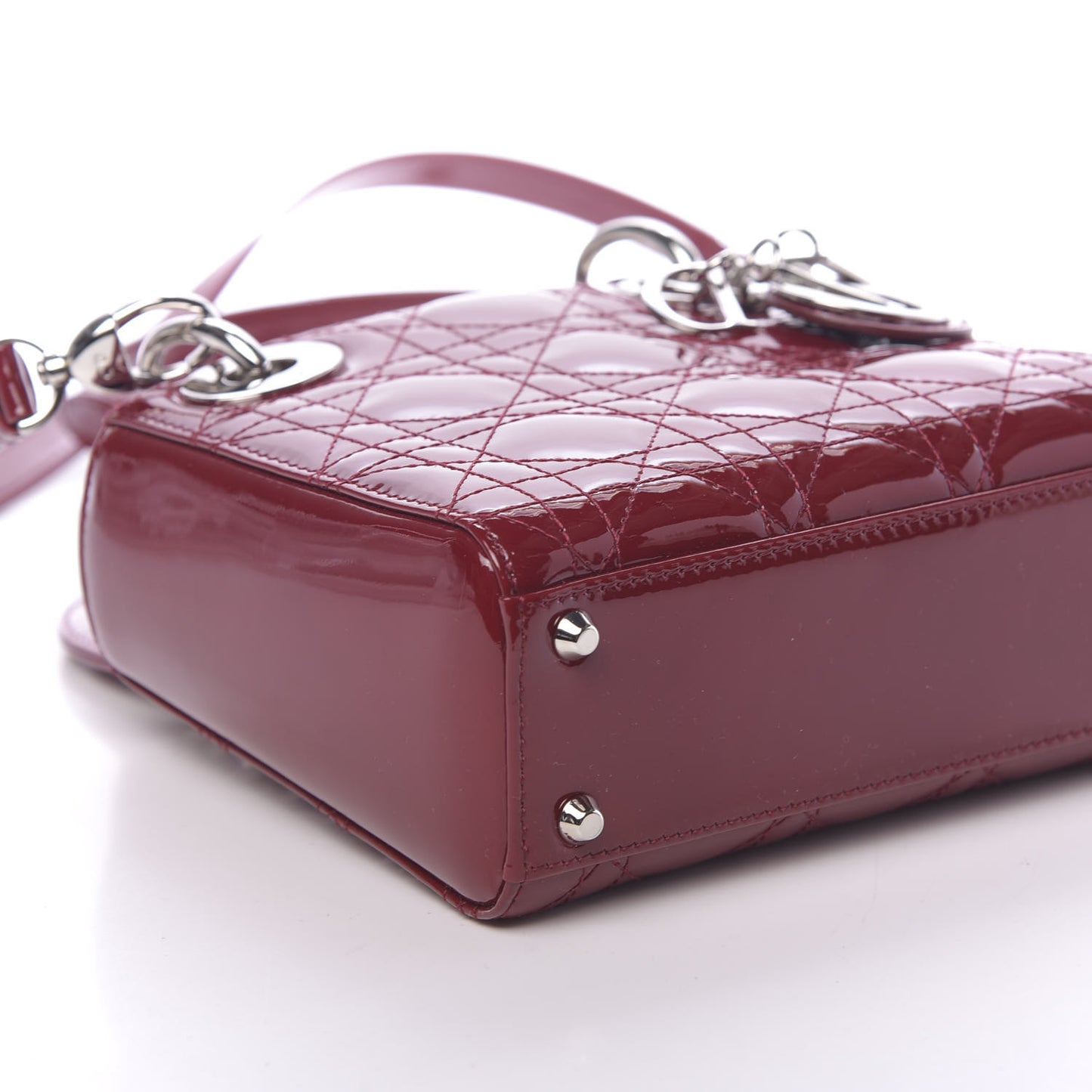 Patent Cannage Mini Lady Dior Red