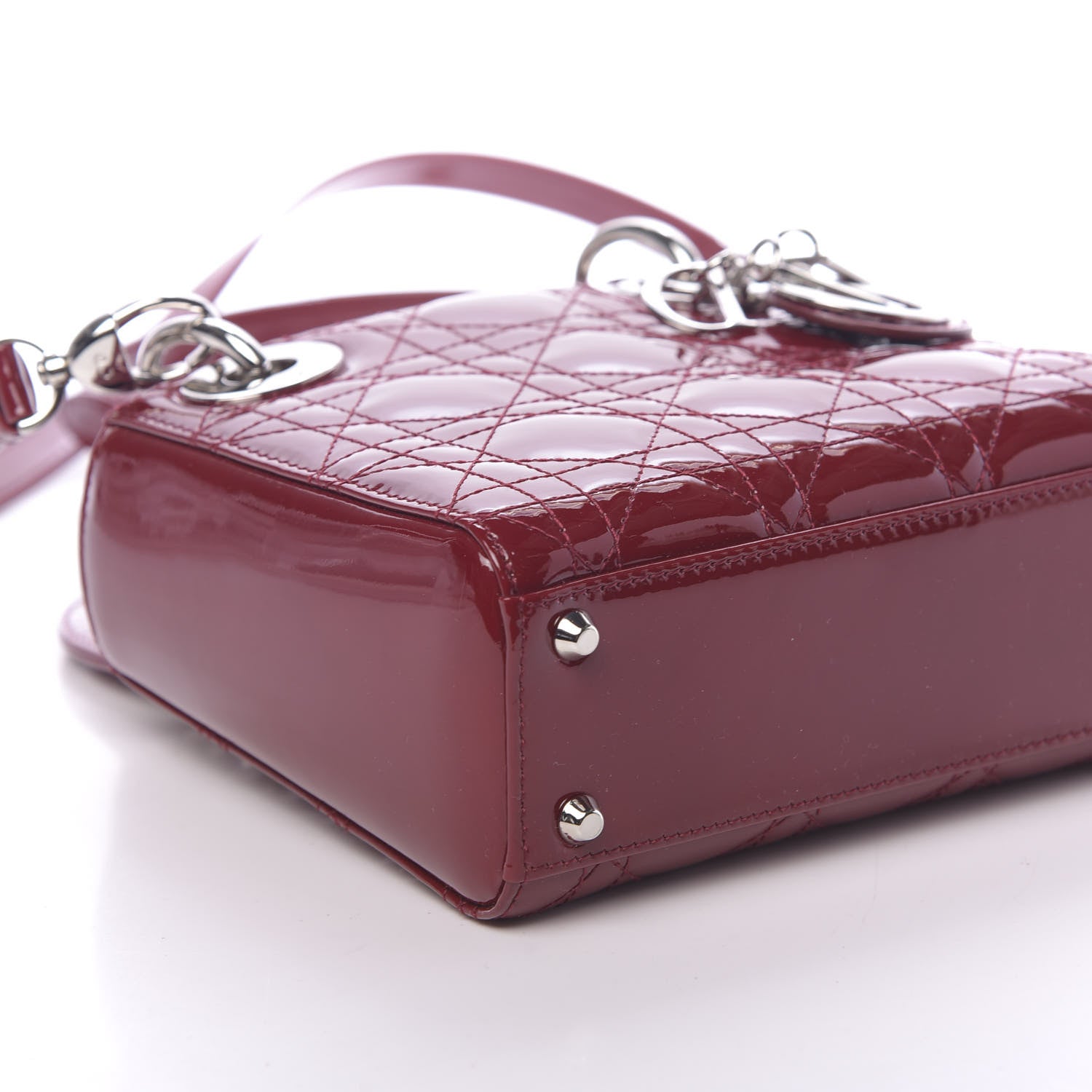 Christian Dior Patent Cannage Mini Lady Dior Red 7 of 10