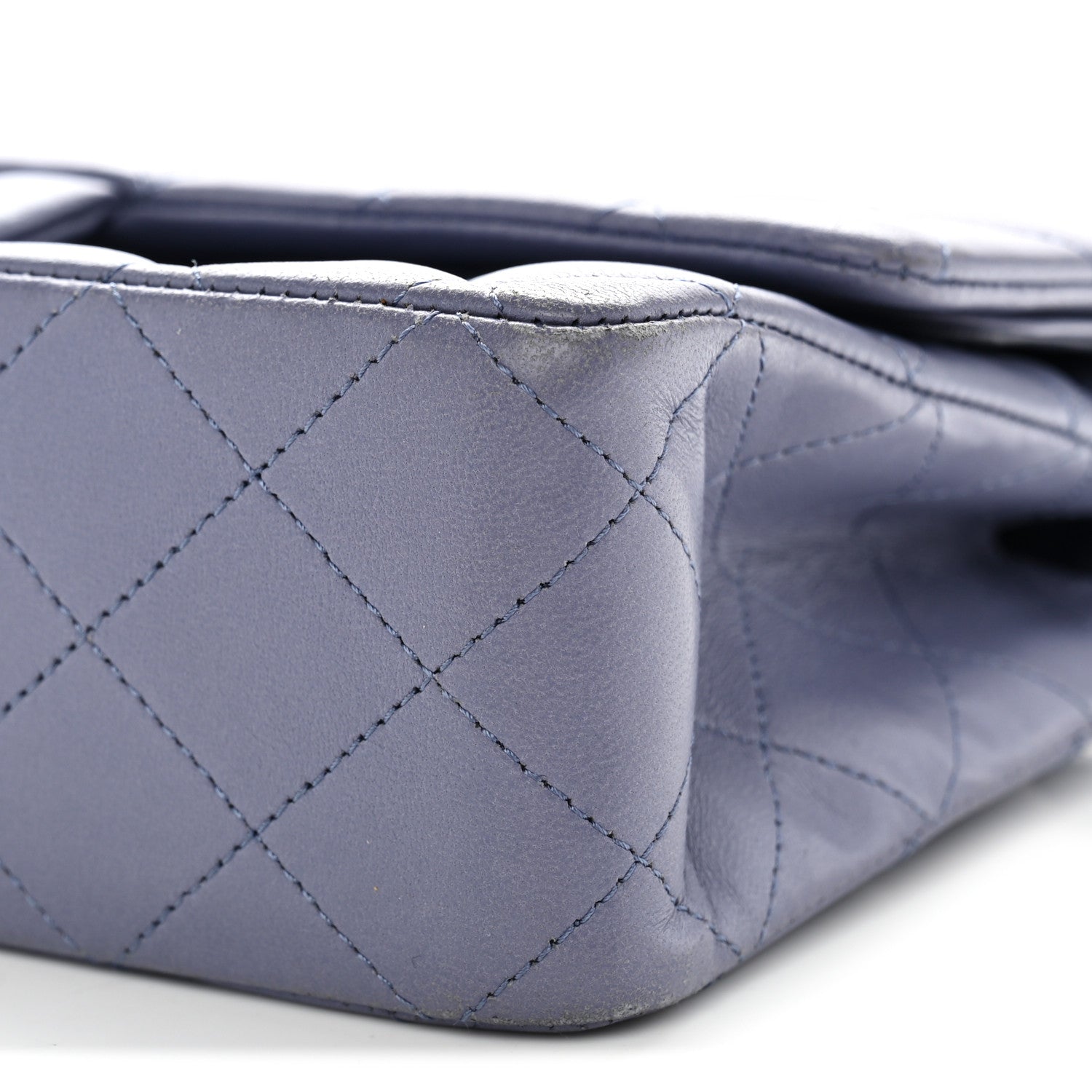 Chanel Lambskin Quilted Medium Double Flap Blue 9 of 10