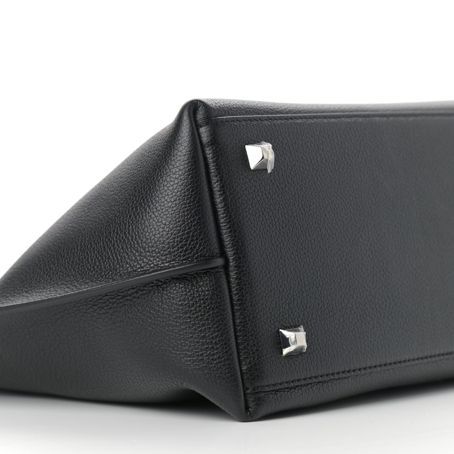 Grained Calfskin Medium Yris Shopper Tote Black