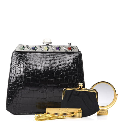 Judith Leiber Alligator Crystal Evening Bag Black 1 of 12