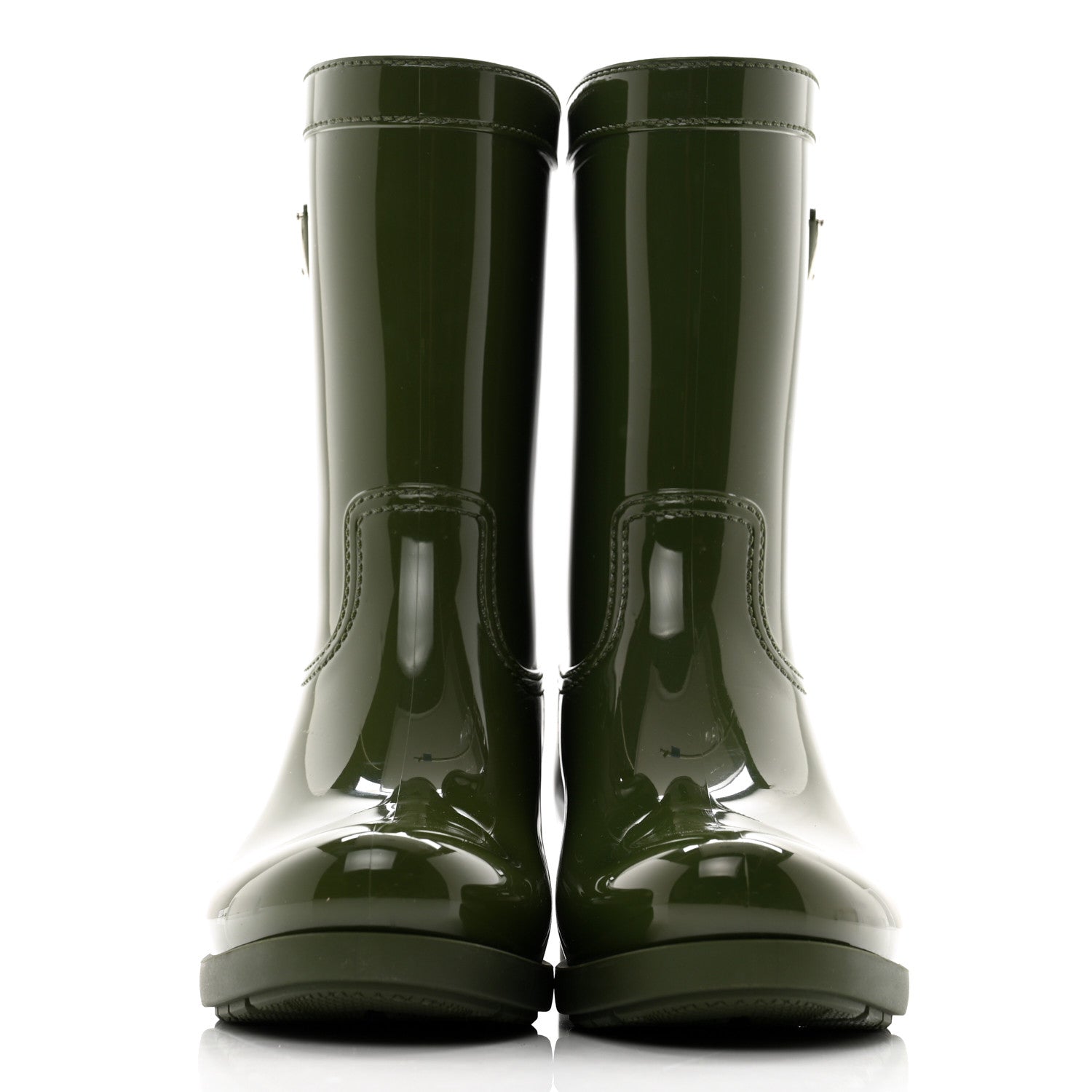 Prada Sport Rubber Metal Triangle Logo Ankle Rain Boots 36