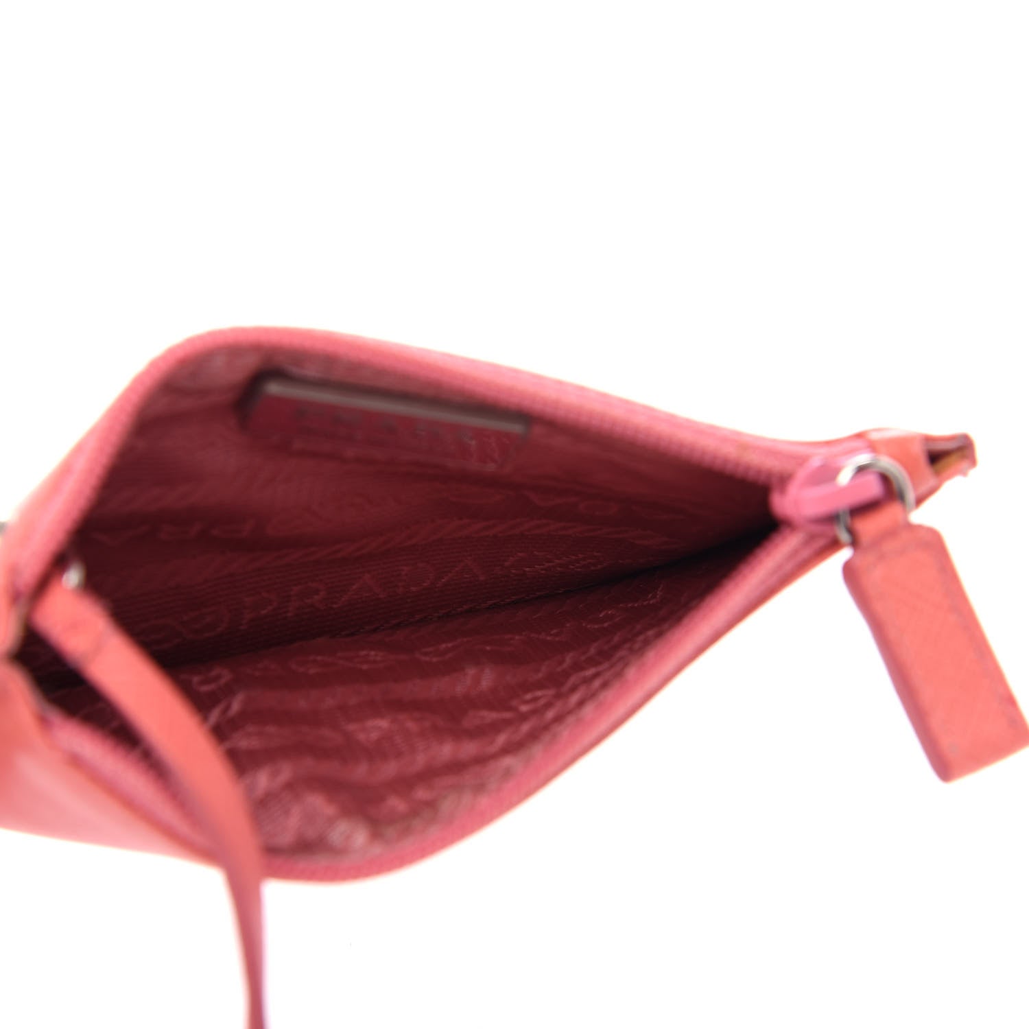 Prada Saffiano Zip Keychain Fragola 5 of 6
