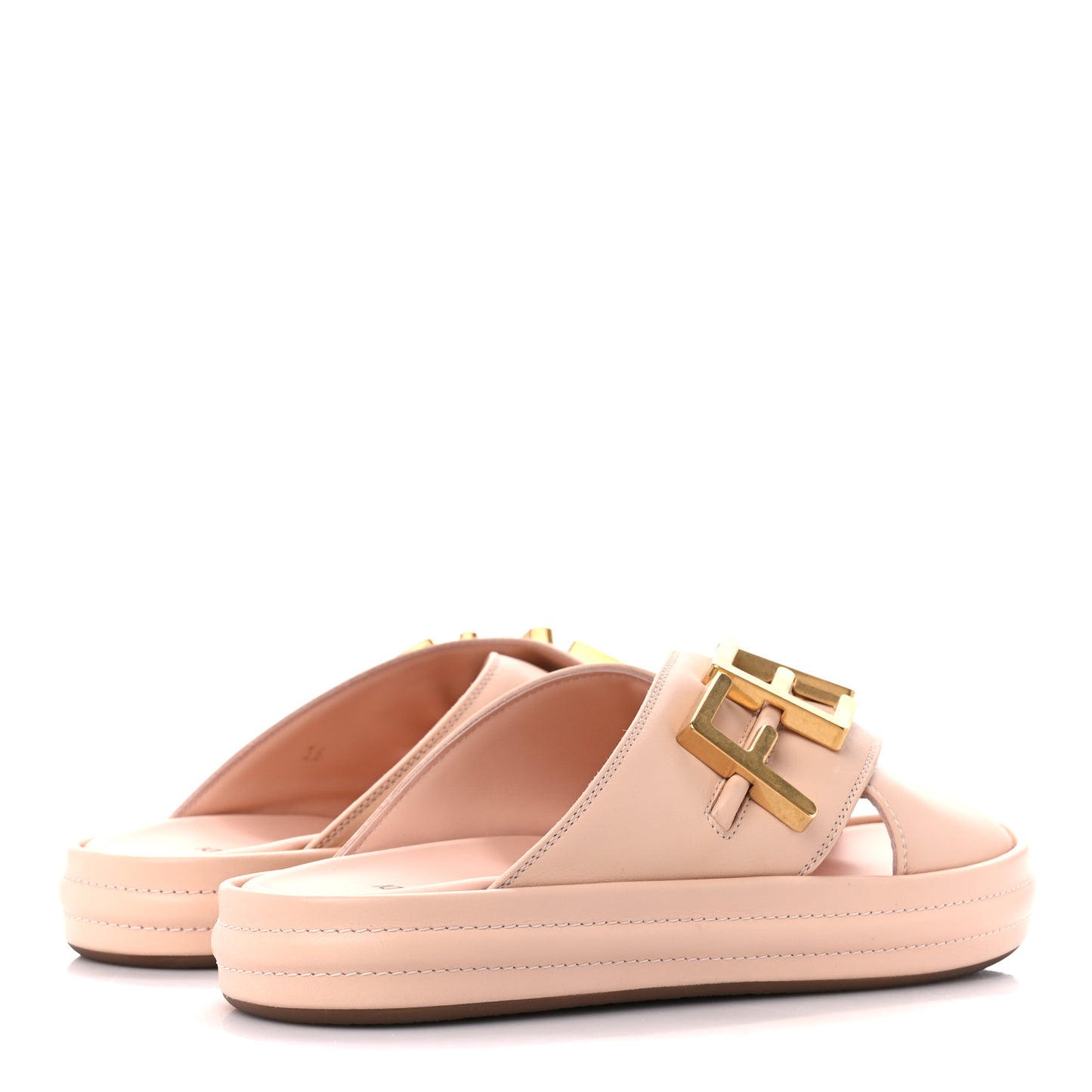 Vitello Womens Fendigraphy Slide Sandals 36 Light Rose