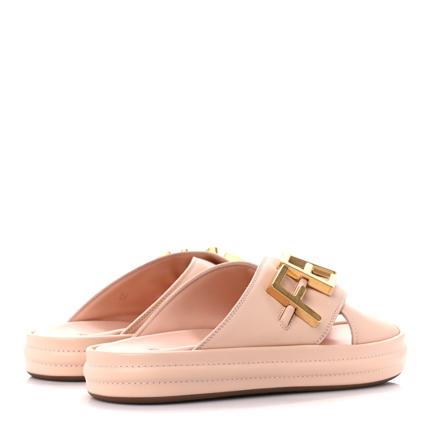 Fendi Vitello Womens Fendigraphy Slide Sandals 36 Light Rose 4 of 9