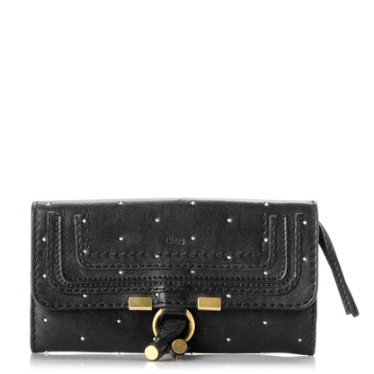 Chloe Calfskin Studded Marcie Continental Flap Wallet Black 1 of 8