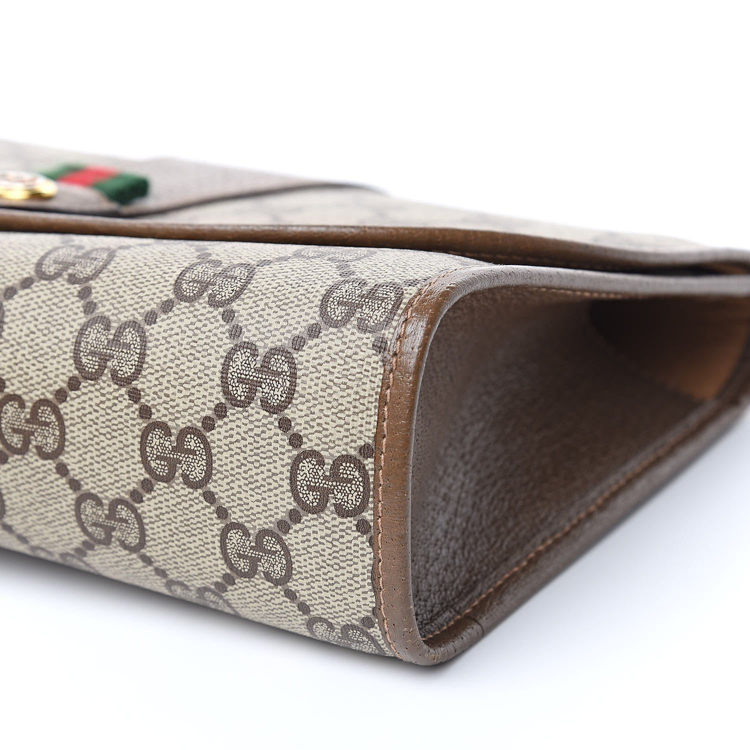 Gucci Coated Canvas Monogram Web Clutch Brown 8 of 9
