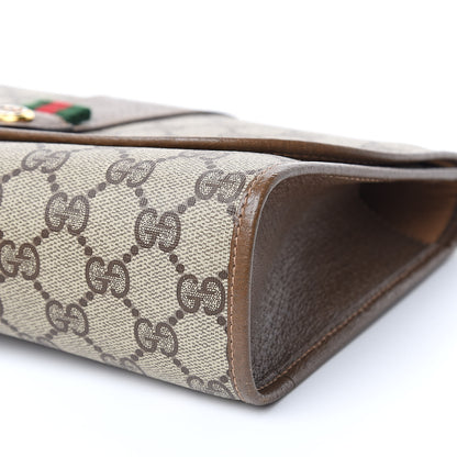 Gucci Coated Canvas Monogram Web Clutch Brown 8 of 9