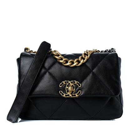 Chanel Lambskin Quilted Medium Chanel 19 Flap Black 1 of 11