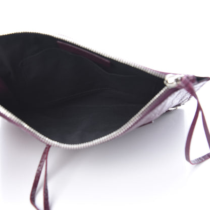 Balenciaga Agneau Arena Classic Silver Hardware Small Pouch Violet Prune 5 of 7