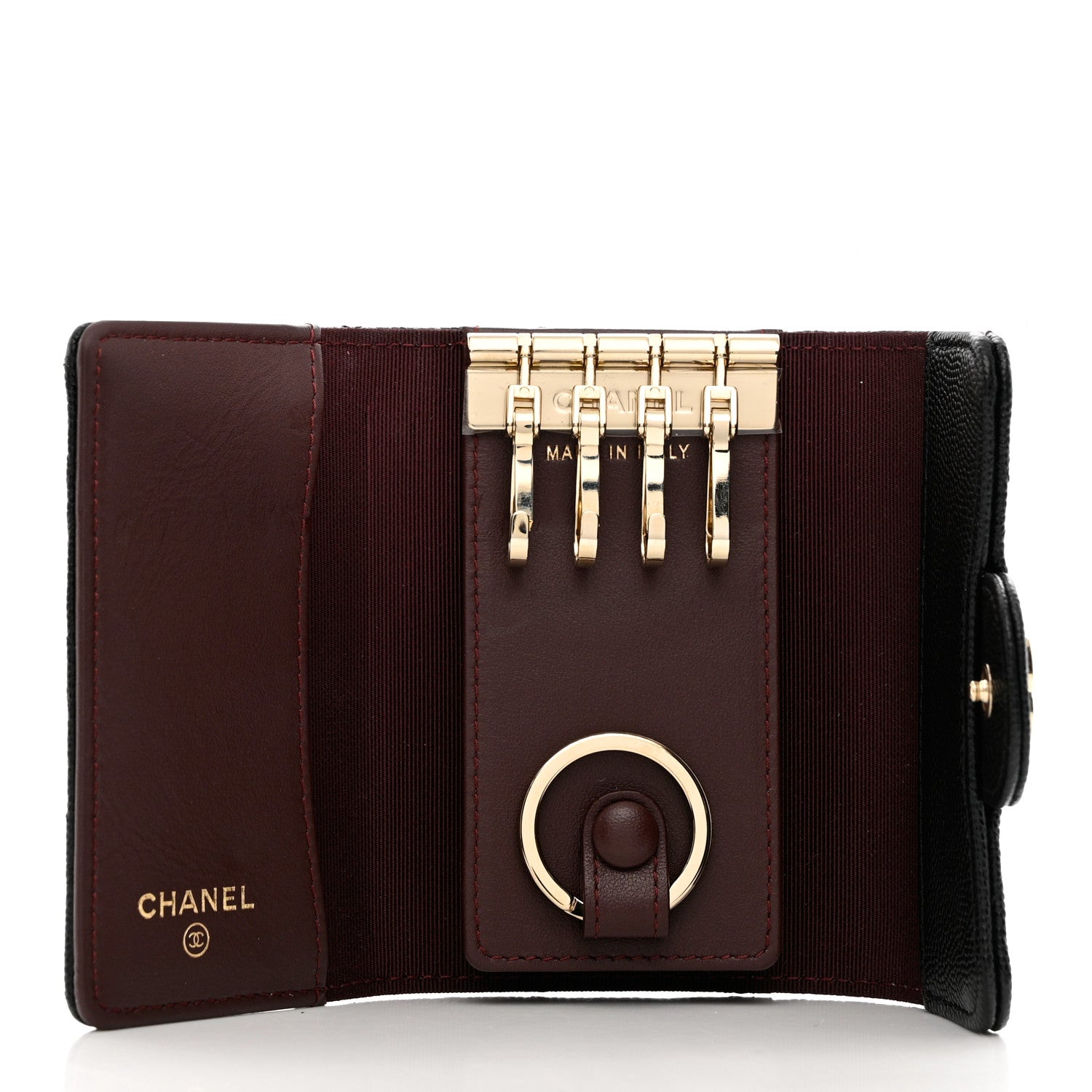 Chanel Caviar Quilted Classic 4 Key Holder Wallet Black 5 of 10