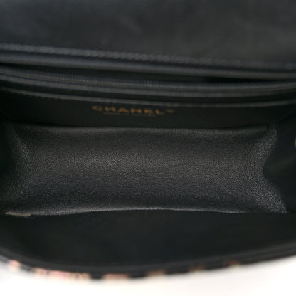 Chanel Calfskin Crocodile Embossed Graffiti 2.55 Mini Cocodile Reissue Flap Black Pink 5 of 10