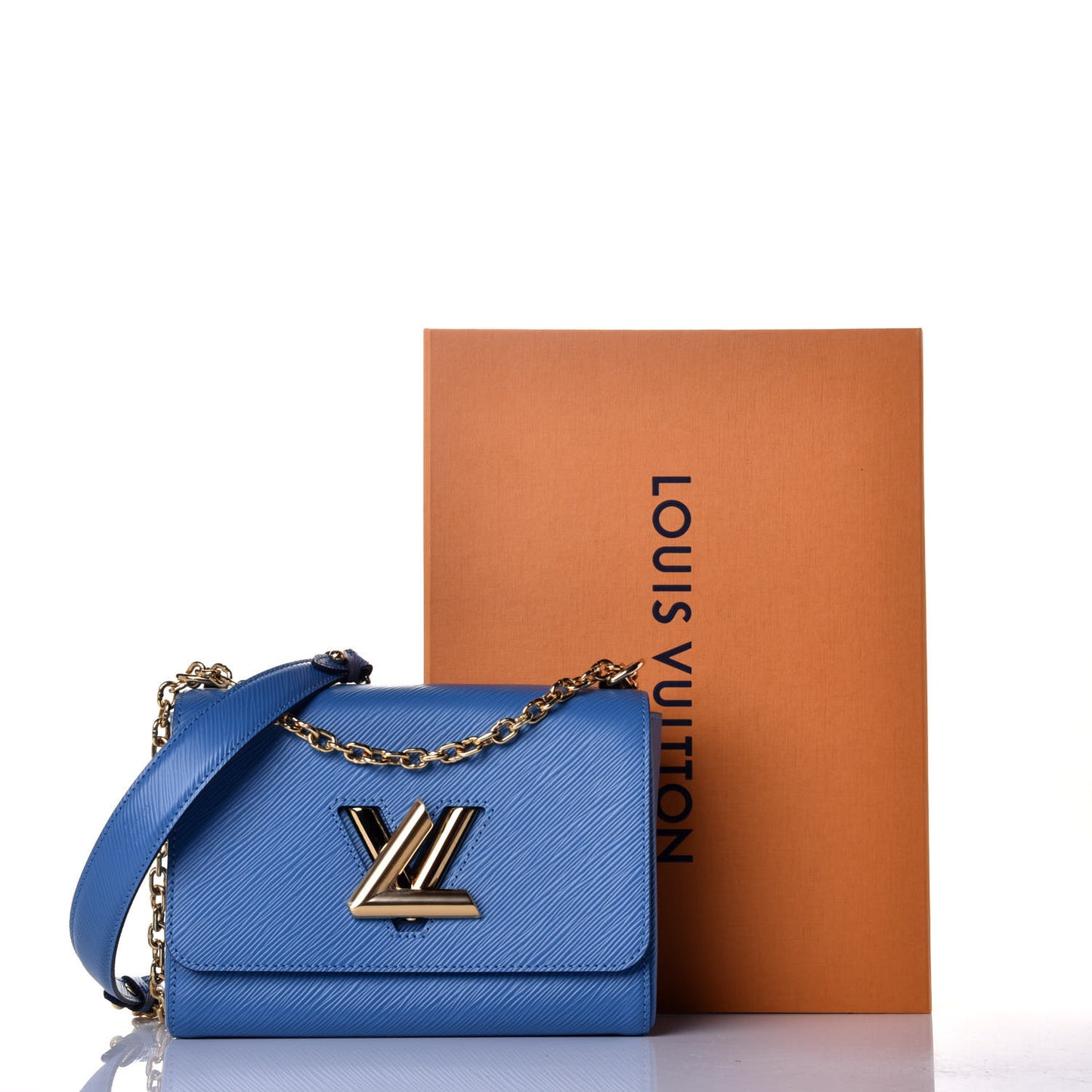 Epi Twist Shoulder Bag MM Blue Jean