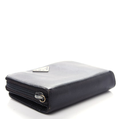 Prada Saffiano Metal Compact Wallet Black 4 of 14