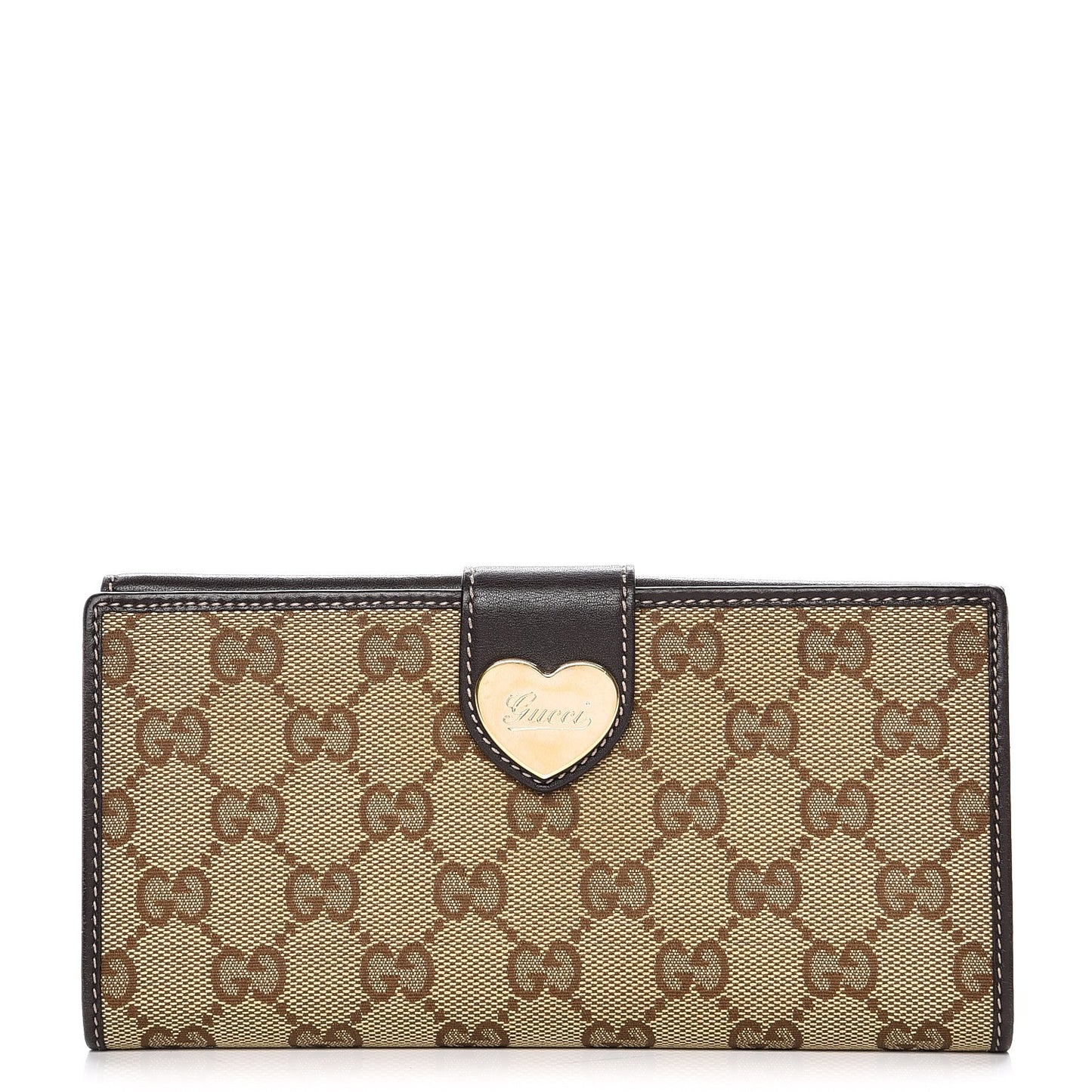 Monogram Heart Continental Wallet Dark Brown
