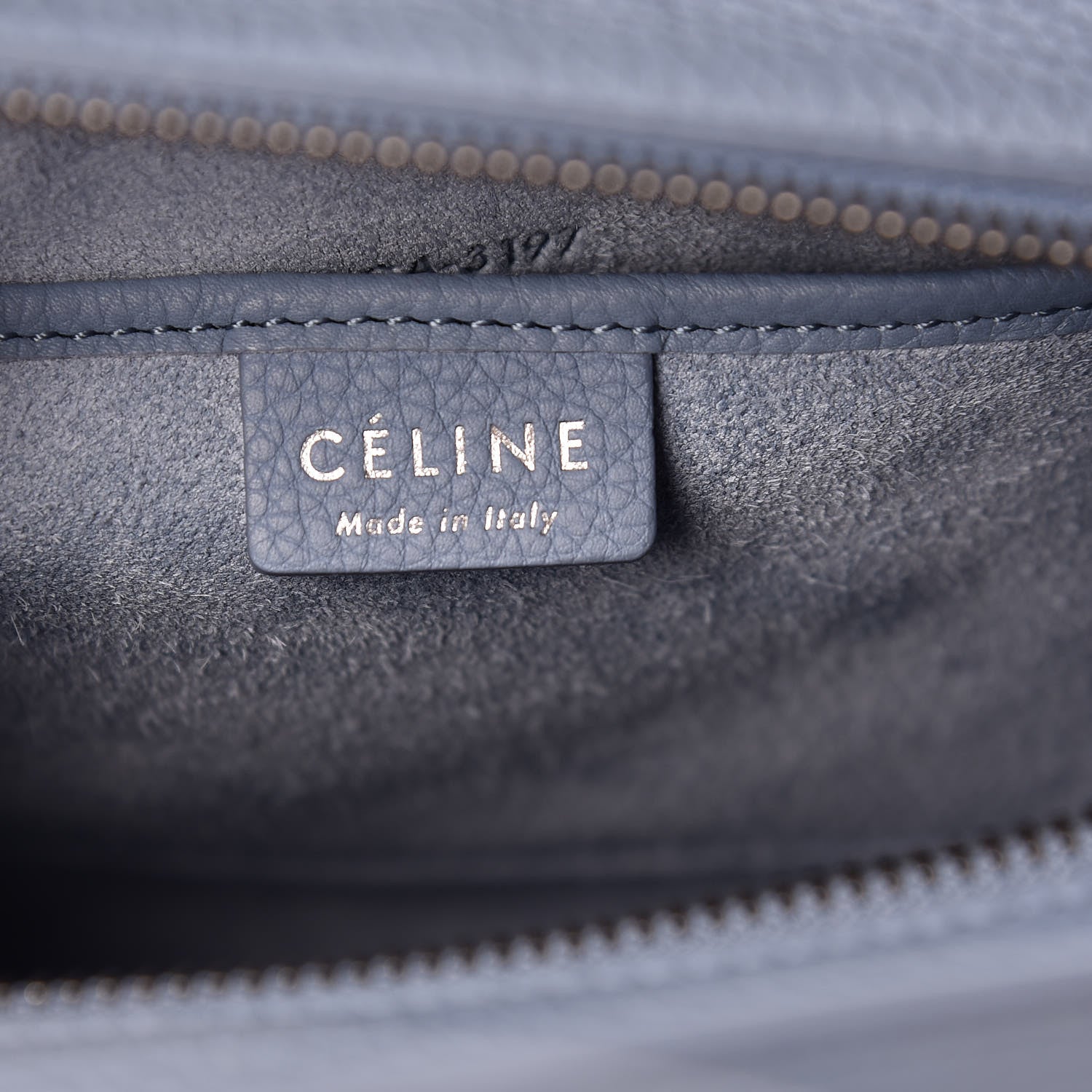 Celine Drummed Calfskin Nano Luggage Blue 8 of 9