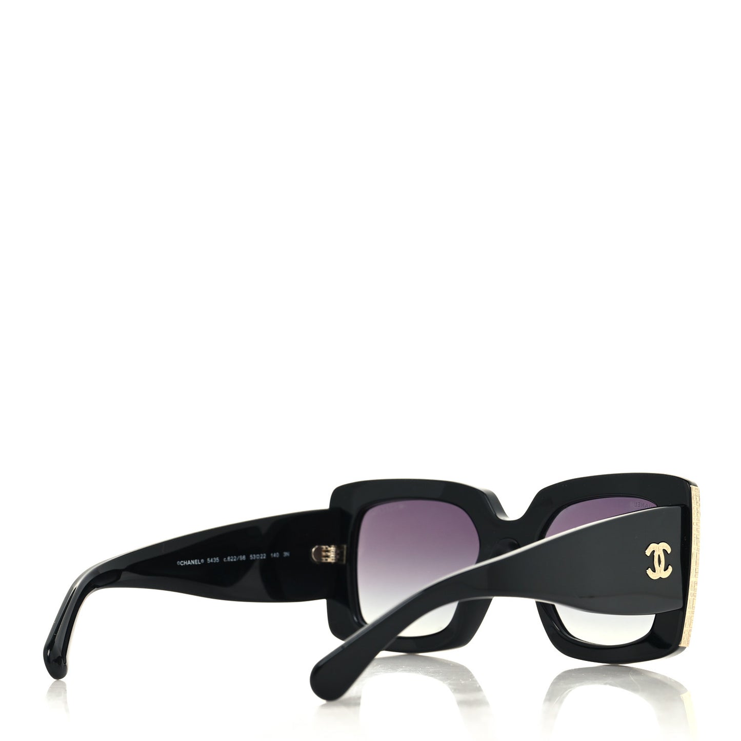 Acetate Rectangle Sunglasses 5435 Black