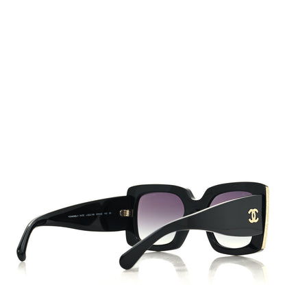 Chanel Acetate Rectangle Sunglasses 5435 Black 4 of 10