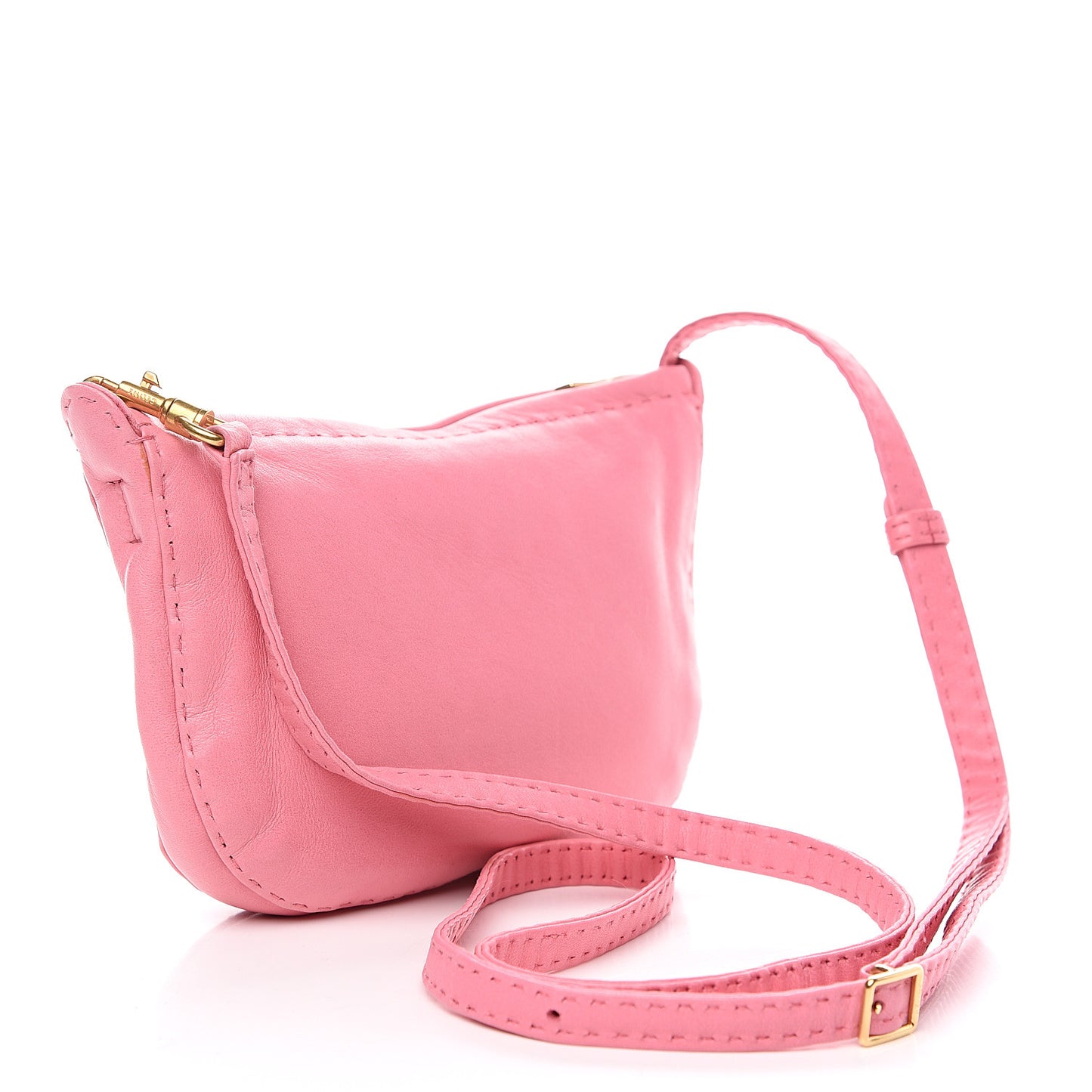 Soft Lambskin Mini Croissant Pouch Crossbody Bag Bubble