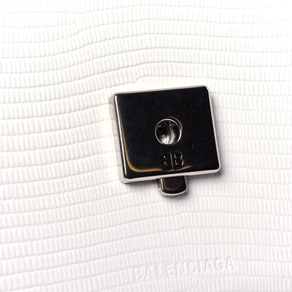 Balenciaga Patent Calfskin Lizard Embossed Ghost Sling Bag Optic White 12 of 12