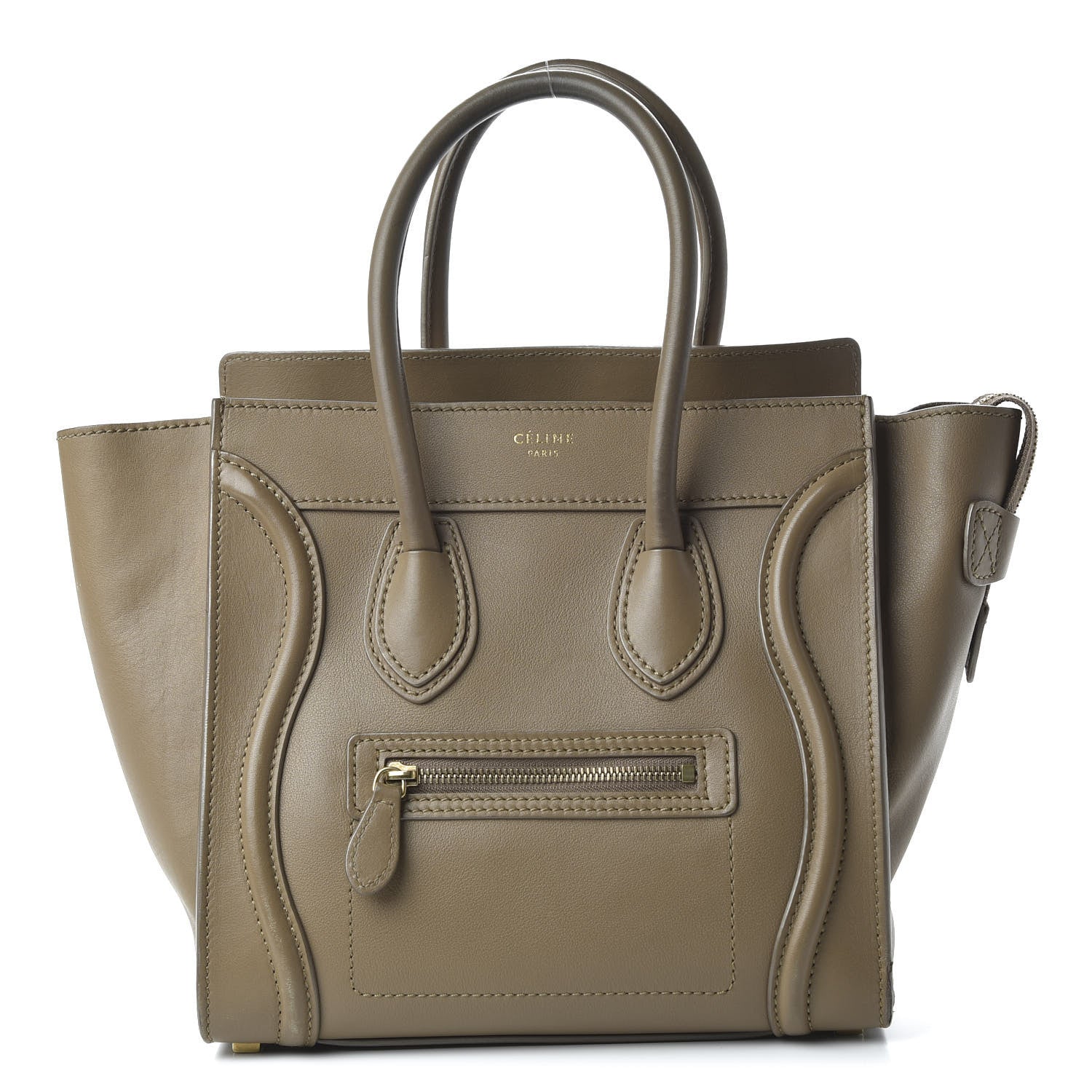 Celine Smooth Calfskin Micro Luggage Khaki 1 of 11