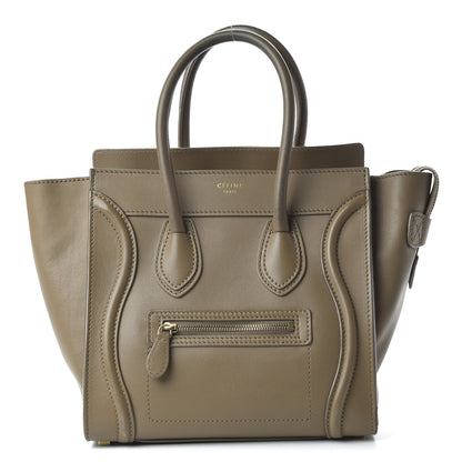 Celine Smooth Calfskin Micro Luggage Khaki 1 of 11