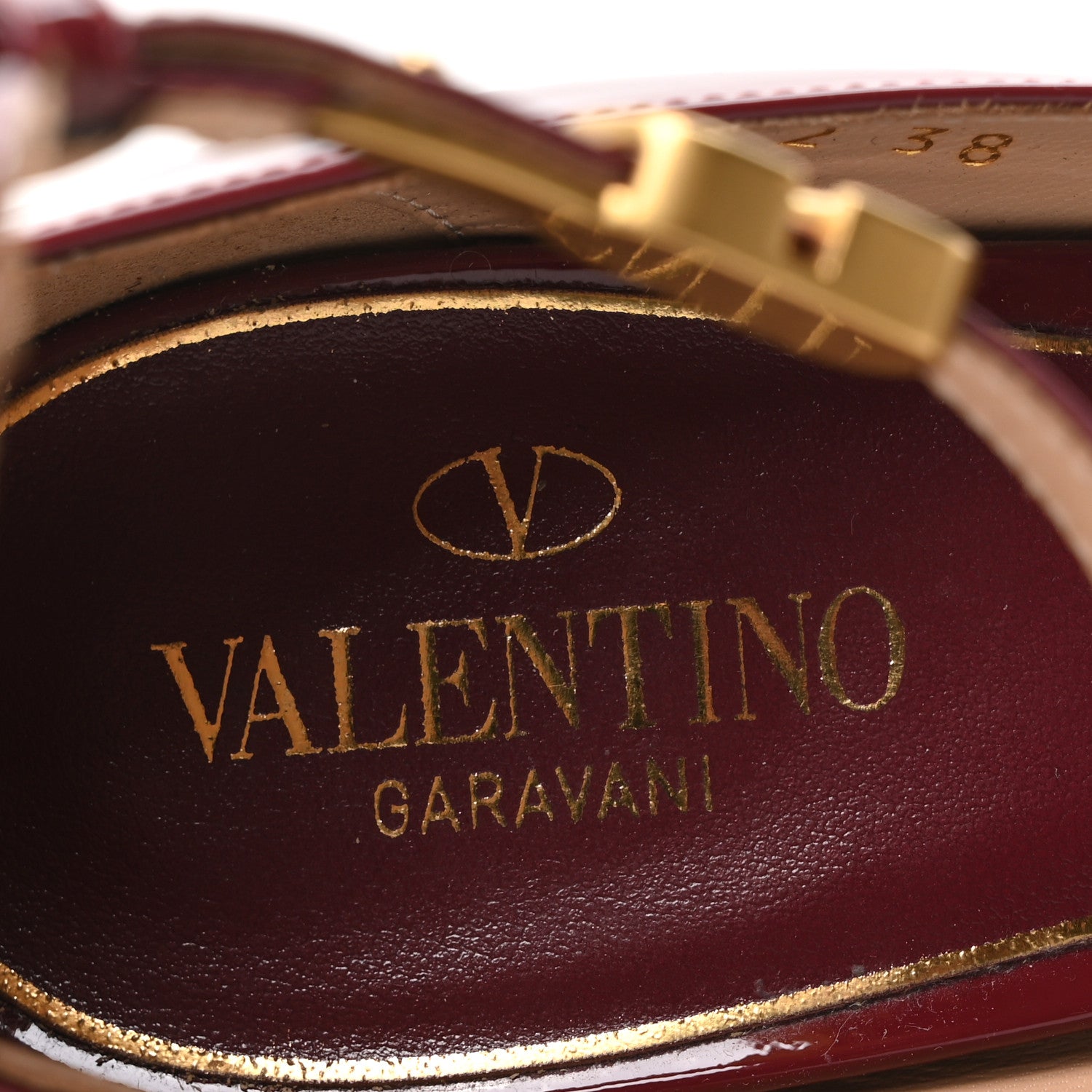 Valentino Garavani Patent Tan-Go 55/155mm Platform Sandals 38 Burgundy 8 of 9
