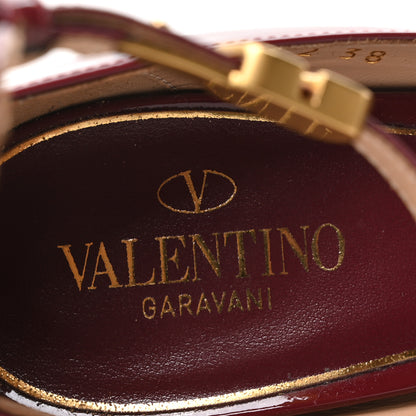 Valentino Garavani Patent Tan-Go 55/155mm Platform Sandals 38 Burgundy 8 of 9