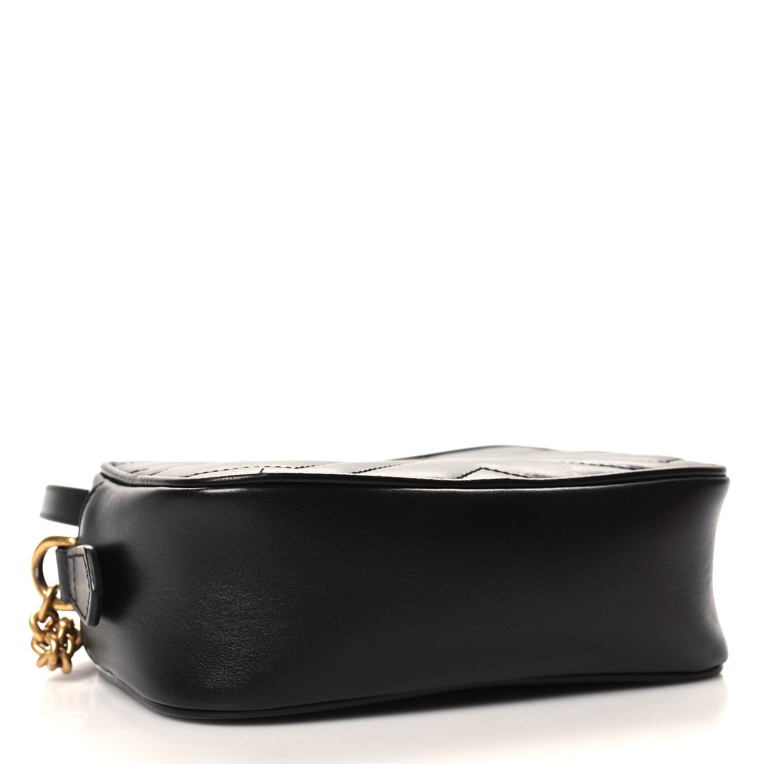 Gucci Calfskin Matelasse Mini GG Marmont Chain Shoulder Bag Black 4 of 11