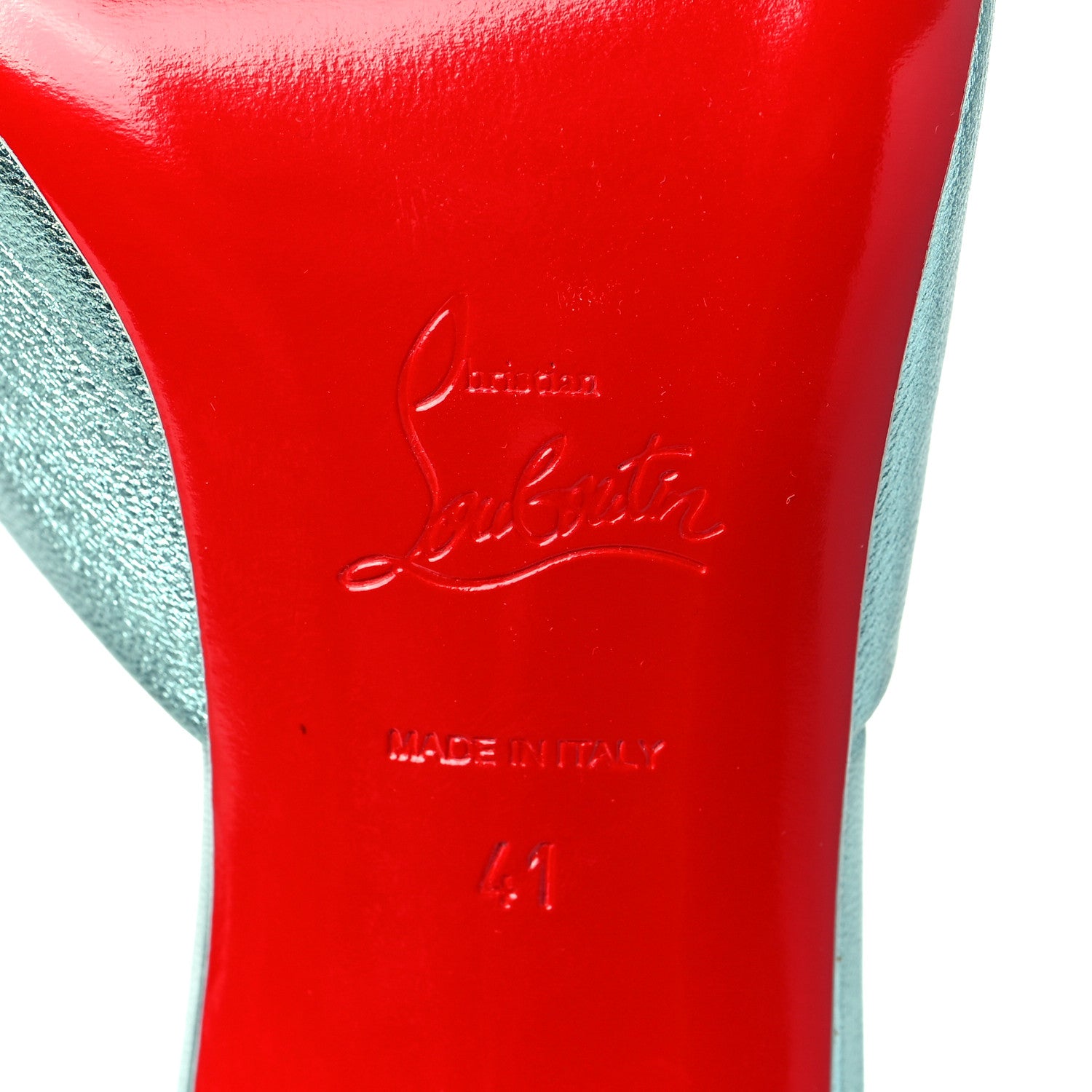 Christian Louboutin Metallic Kid Laminato Me Dolly 100 Sandals 41 Bermuda 41 6 of 7