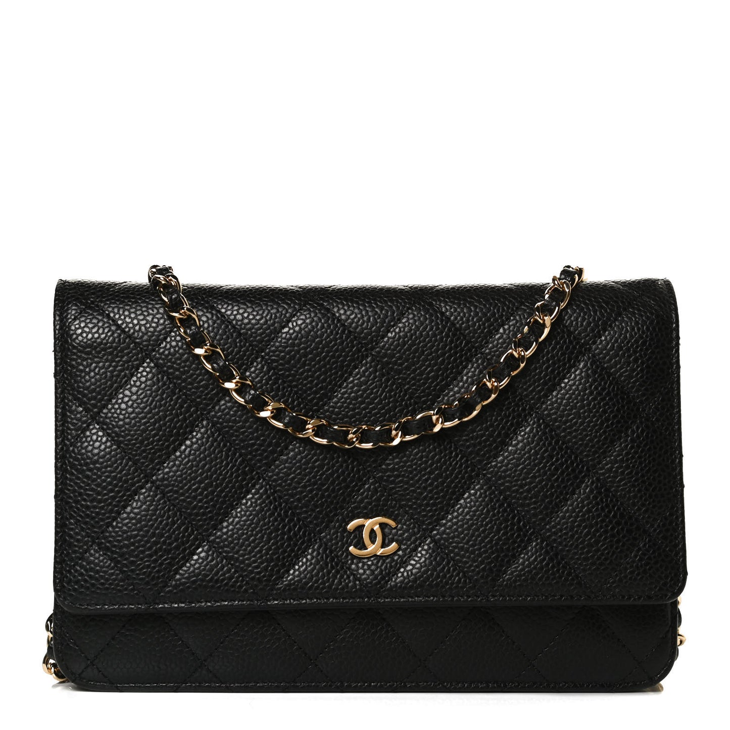 Caviar Quilted Wallet On Chain WOC Black