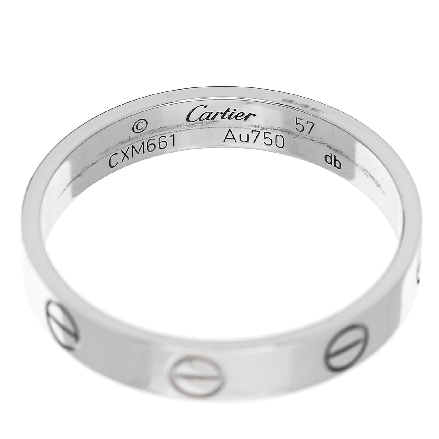 18K White Gold 3.5mm LOVE Wedding Band Ring 57 8
