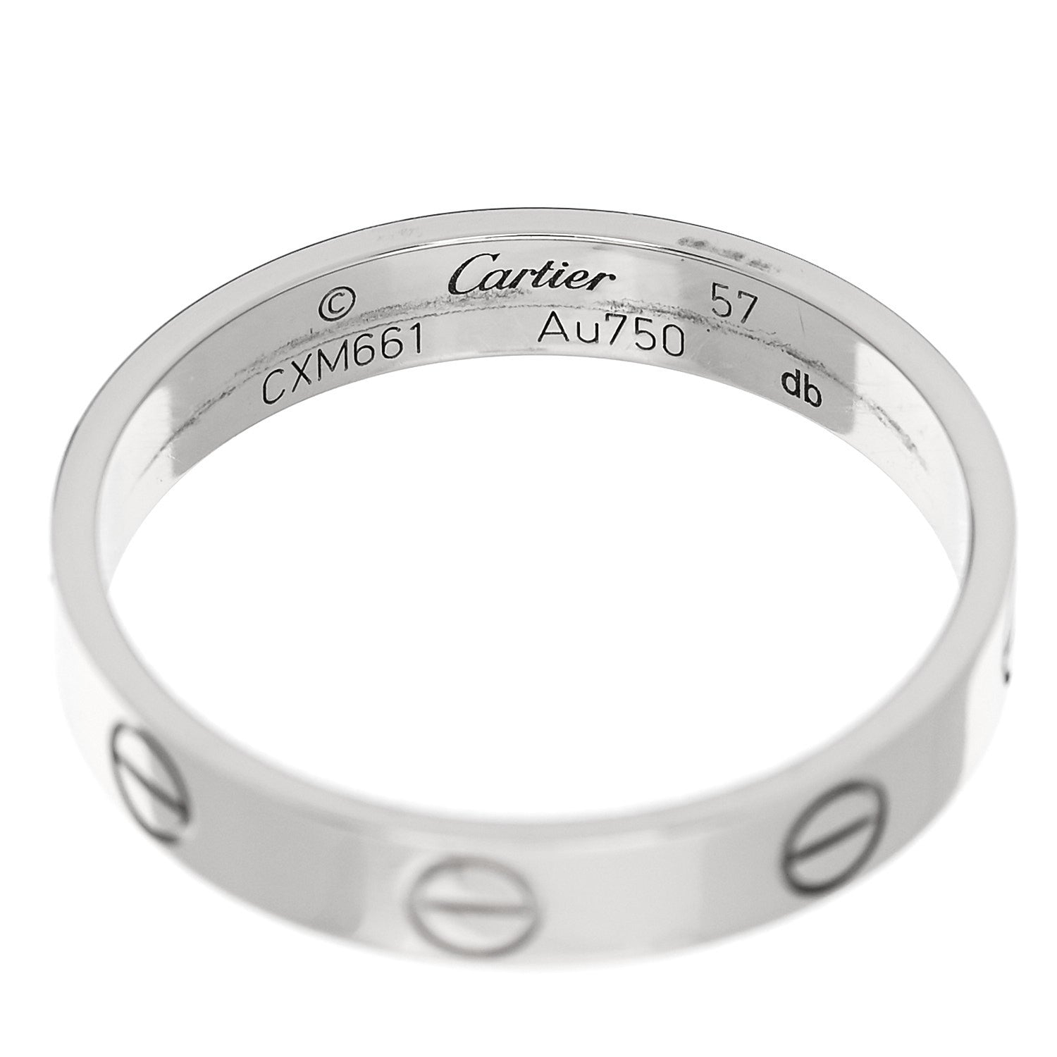 Cartier 18K White Gold 3.5mm LOVE Wedding Band Ring 57 8 4 of 6