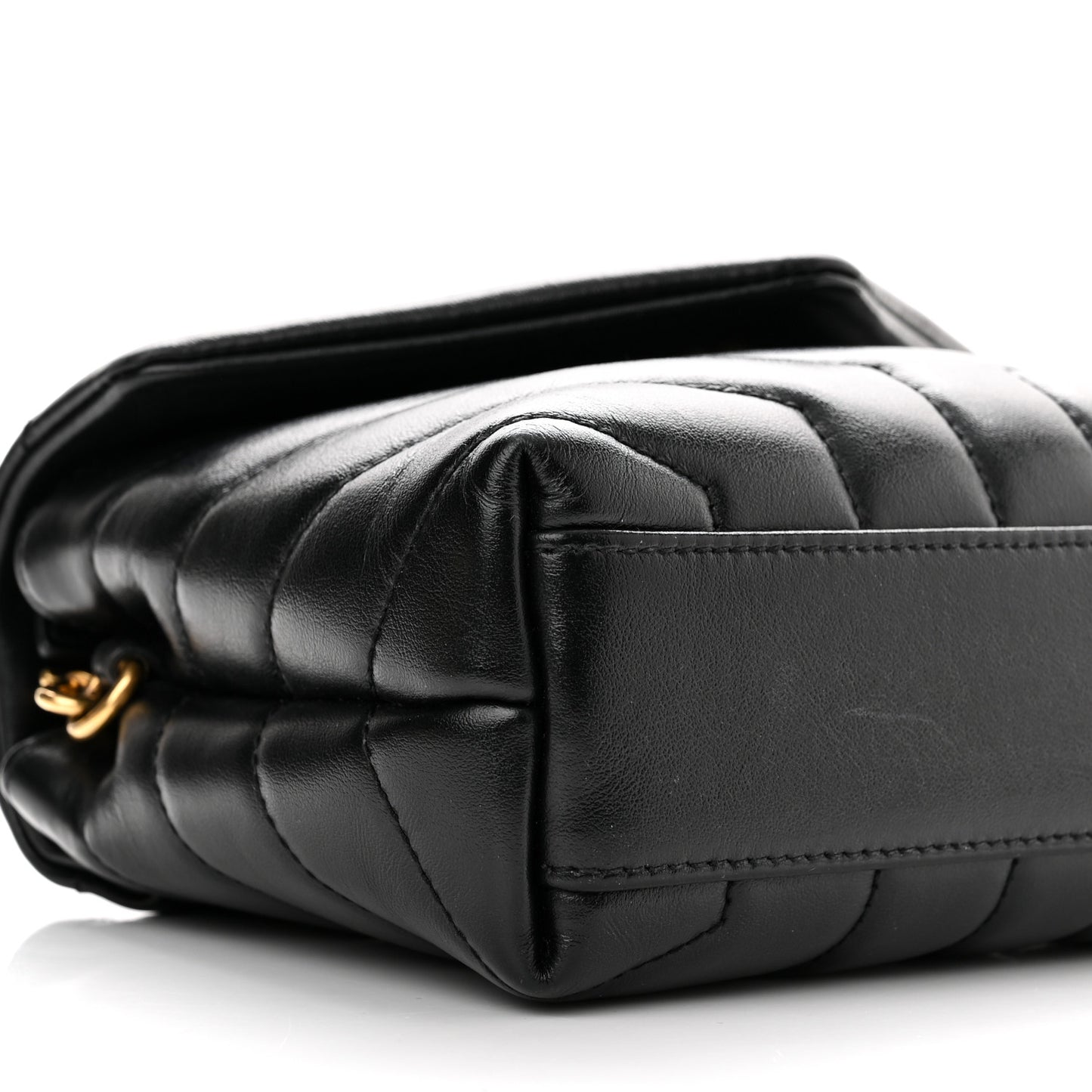 Calfskin Y Quilted Monogram Toy Loulou Crossbody Bag Black