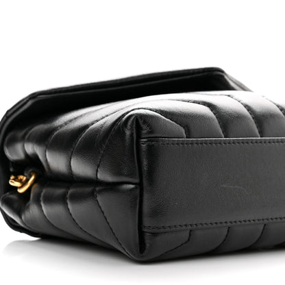 Saint Laurent Calfskin Y Quilted Monogram Toy Loulou Crossbody Bag Black 9 of 10