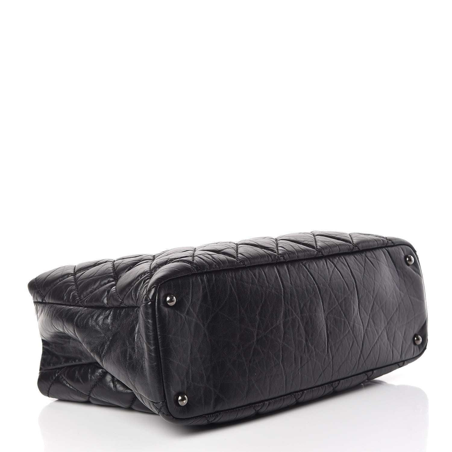 Chanel Aged Calfskin Quilted Tweed Portobello Tote Black 8 of 35