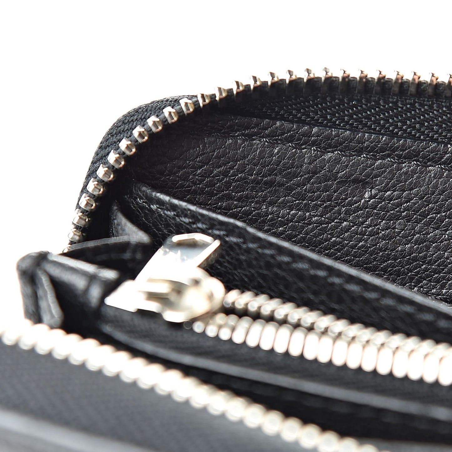 Sugar Goatskin Pandora Half Zip Long Wallet Black