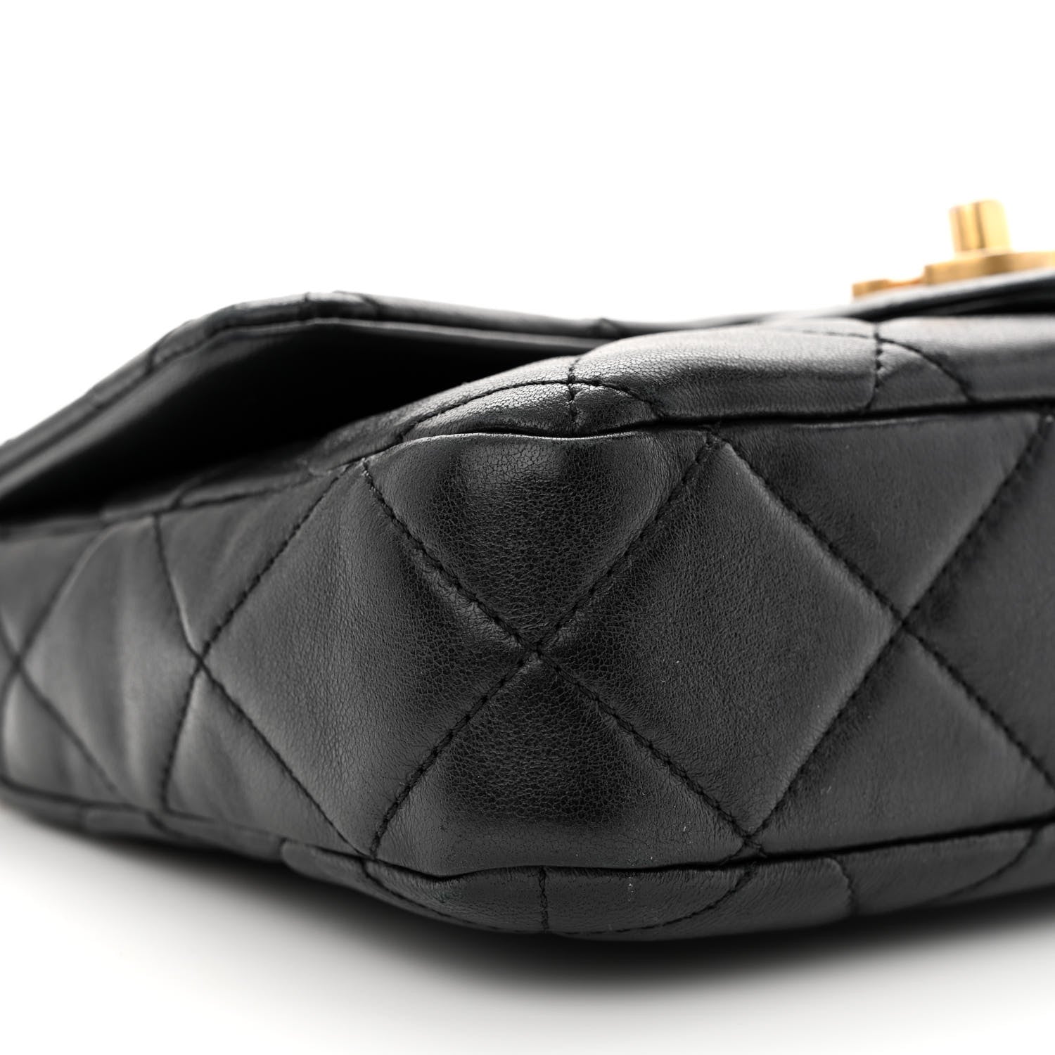 Chanel Lambskin Enamel Quilted Pending CC Square Flap Black 9 of 10