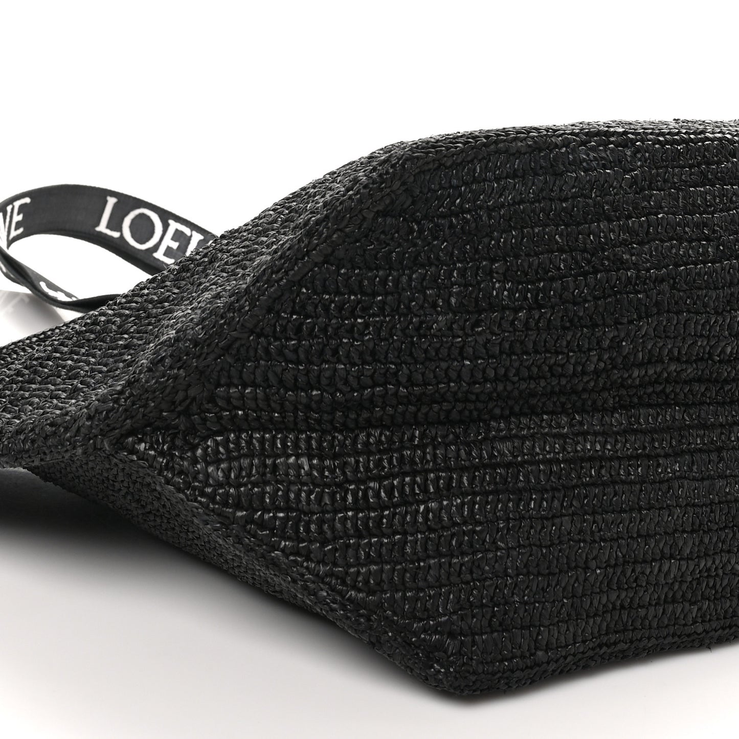 Raffia Paulas Ibiza Fold Shopper Tote Black