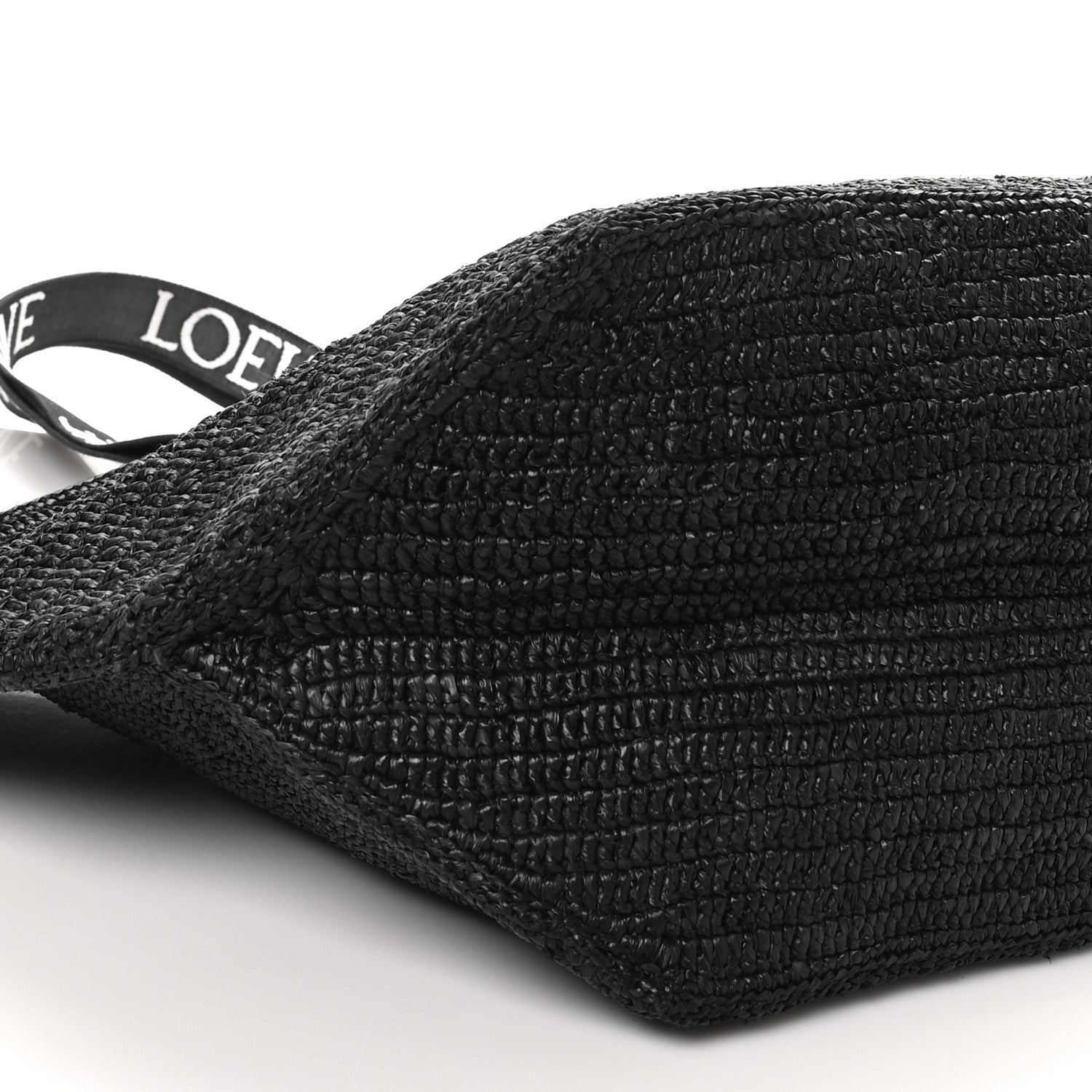 Loewe Raffia Paulas Ibiza Fold Shopper Tote Black 9 of 10