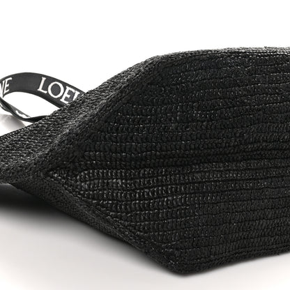 Loewe Raffia Paulas Ibiza Fold Shopper Tote Black 9 of 10