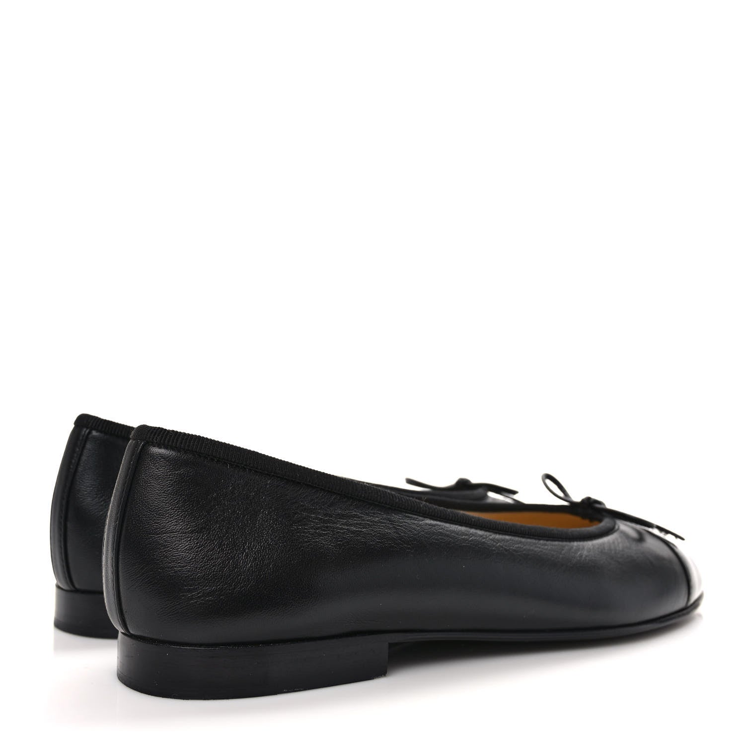 Chanel Lambskin Patent CC Cap Toe Ballerina Flats 38 Black 4 of 8