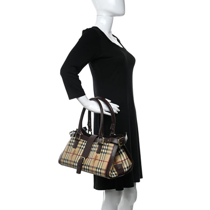 Burberry Haymarket Check Satchel Dark Tan 2 of 13