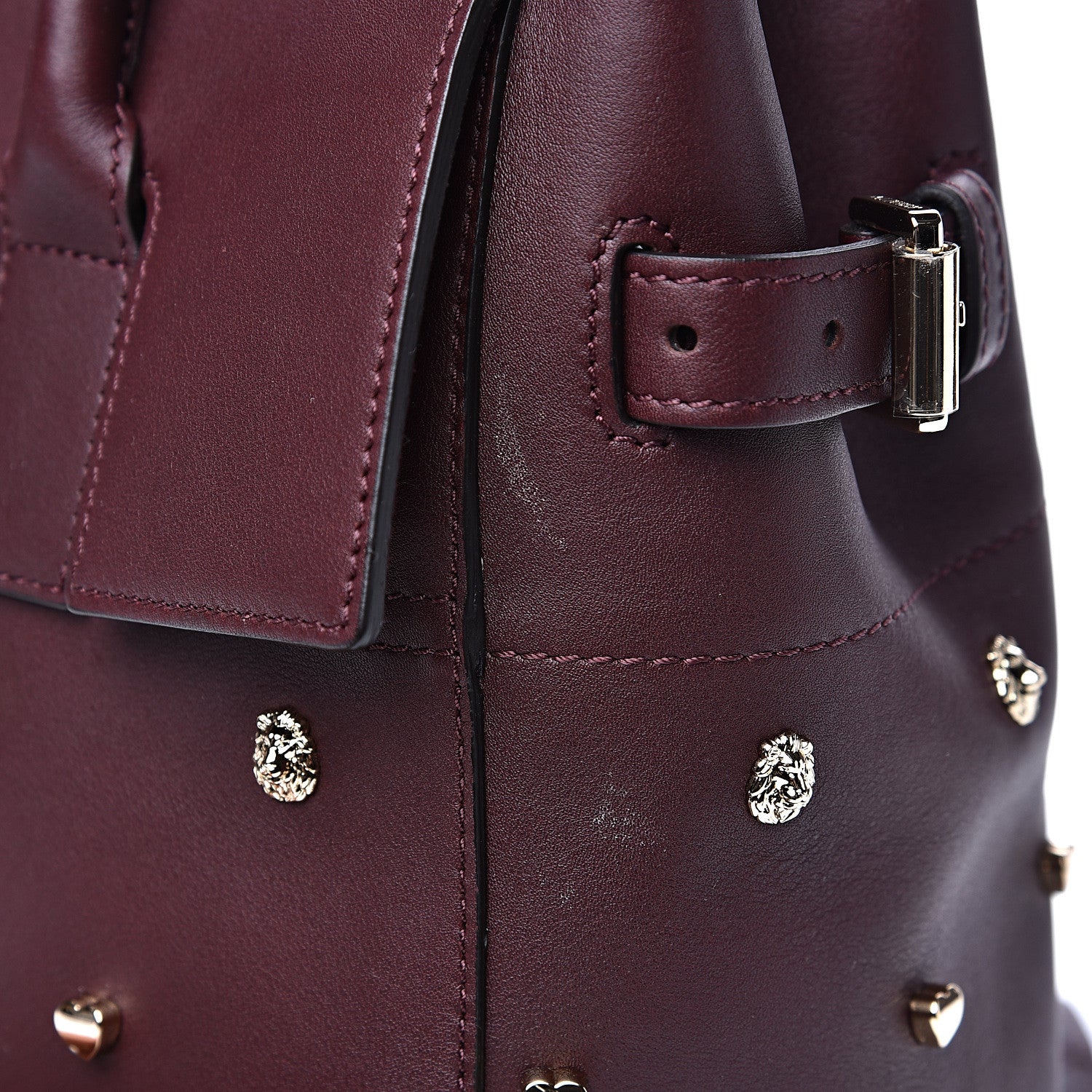 Mulberry Calfskin Studded Medium Cara Delevingne Convertible Satchel Oxblood 10 of 10