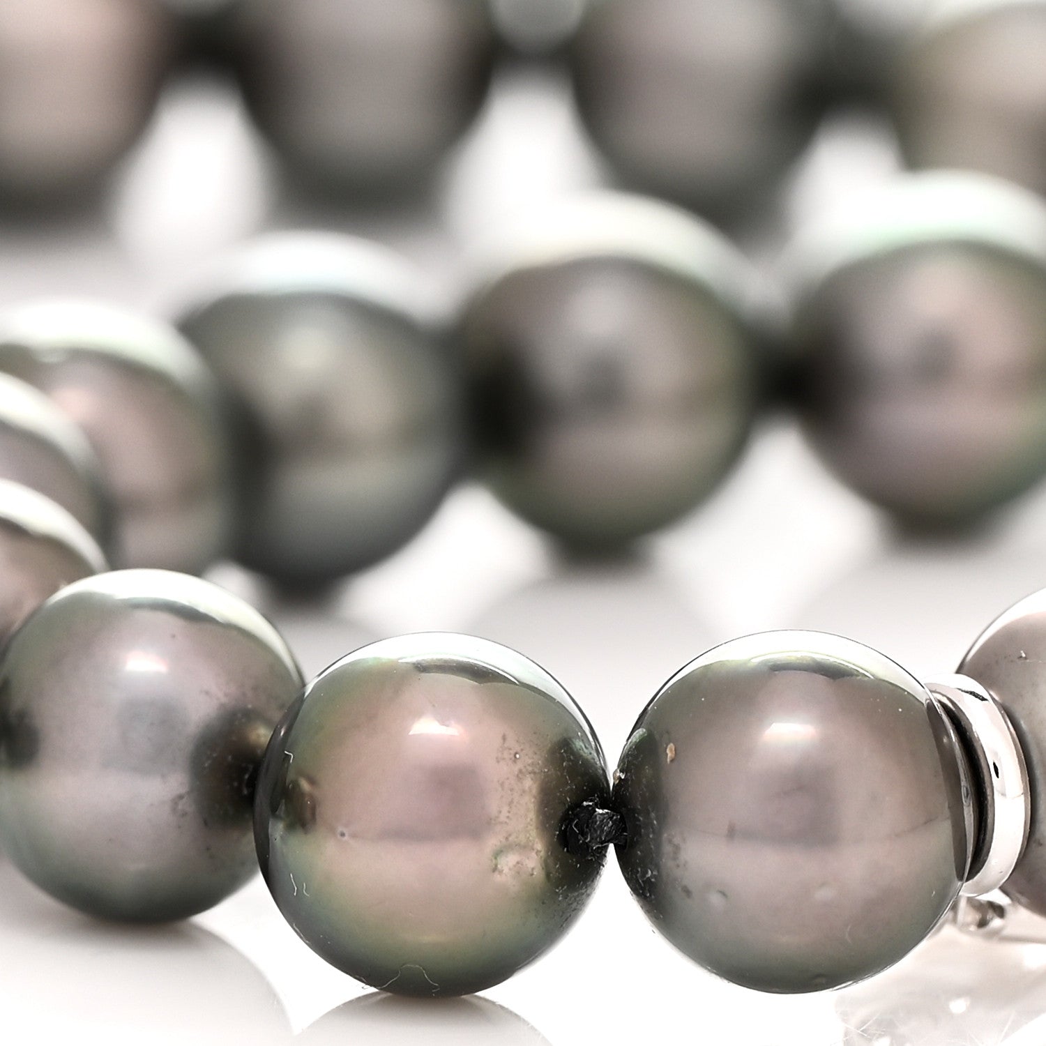 Mikimoto 18K White Gold Black South Sea Pearl 8.5-11mm Graduated Strand Necklace 20" 6 of 6