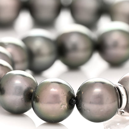 Mikimoto 18K White Gold Black South Sea Pearl 8.5-11mm Graduated Strand Necklace 20" 6 of 6