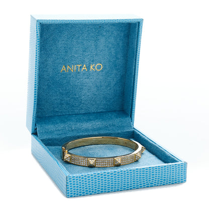 Anita Ko 18K Rose Gold Diamond Spikes Oval Bangle Bracelet 5 of 5